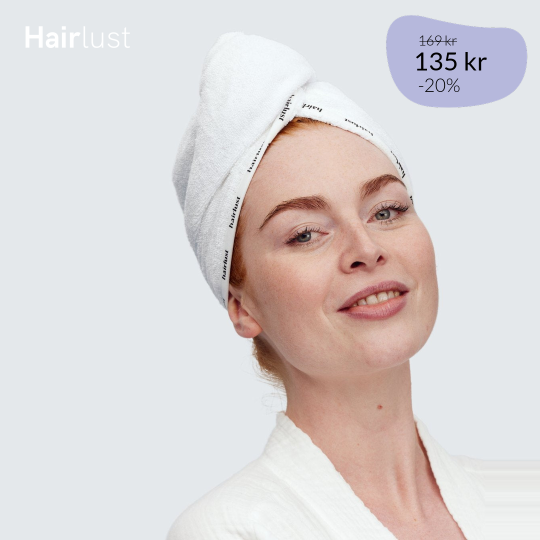 Bamboo Hair Towel Wrap, White – 1 stk